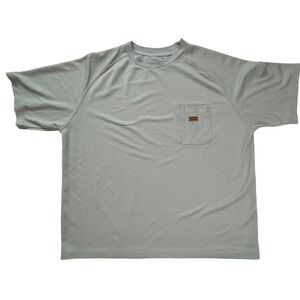 Walls Workwear Mens 2X Short Sleeve‎ Pocket T-Shirt Blue Gray Performance Tee